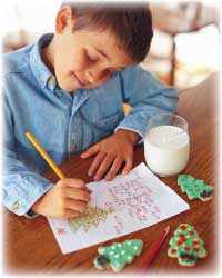 boy writing to santa